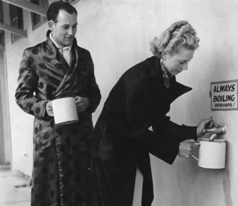 Getty Images Queuing for hot water