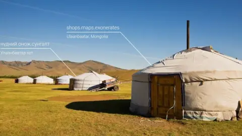 What3Words Huts in Mongolia with their three word addresses