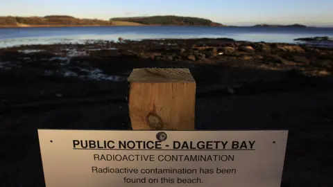 Getty Images sign on Dalgety Bay beach