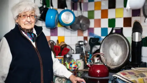 Billie Charity Betty Smith in her farmhouse kitchen