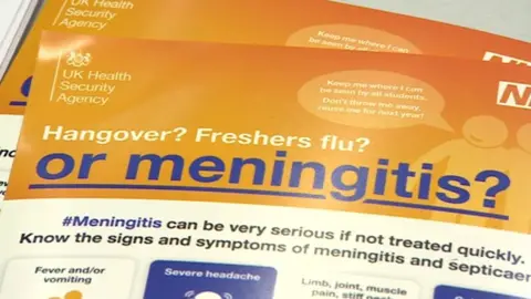 BBC Flyer warning people about the symptoms of meningitis