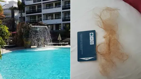 Alex Morgan Swimming pool at H10 Rubicon Palace and clump of hair