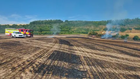 Dorset and Wiltshire Fire and Rescue Field fire Deptford, Wiltshire