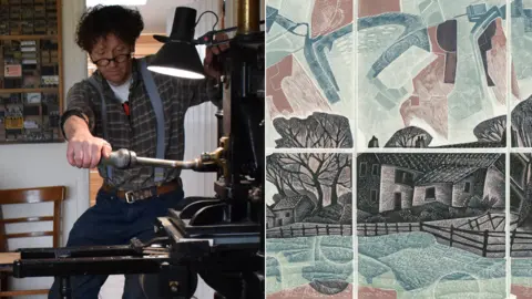 New Light/Neil Bousfield Neil Bousfield and his work Bewick's Place (detail)