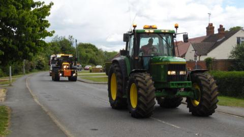 Tractors in Glinton, Cambridgeshire 