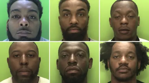 Nottinghamshire Police Six mugshots in a composite image