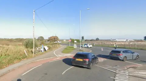 A junction as shown through a map view. 