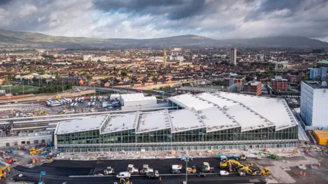 BBC An aerial view of Grand Central Station in Belfast 