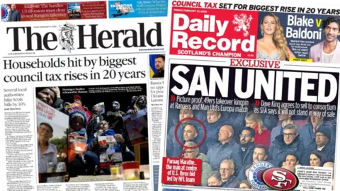 index picture combining the front pages of two newspapers