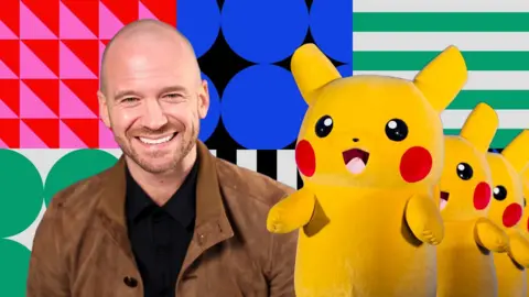 Getty Images A composite image of Sean Evans and Pokemon