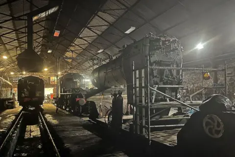 Carmyllie Pilot Company Ltd An evening shot inside the shed at Aviemore during the rebuild