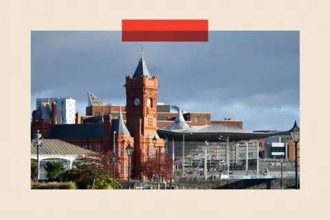 Getty Images A general view of the Pierhead Building and Senedd, home of the Welsh Parliament, in Cardiff