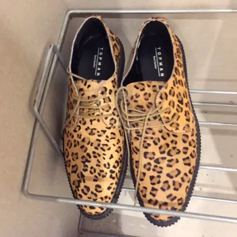 Michael Regan The leopard-skin loafers left behind by the squatters