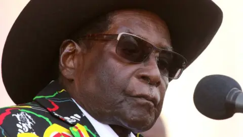 Reuters Robert Mugabe addresses supporters of his ruling ZANU (PF) party gathered for a rally in Chinhoyi