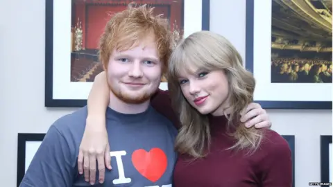 Getty Images Taylor Swift and Ed Sheeran