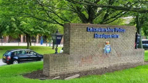 BBC An image of Leicestershire Police headquarters