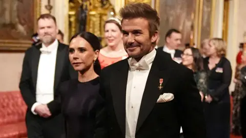 Reuters The Beckhams at the Buckingham Palace state banquet for Qatar