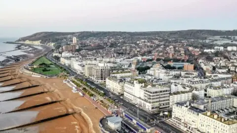 Getty Images Aerial view of Eastbourne seafront 