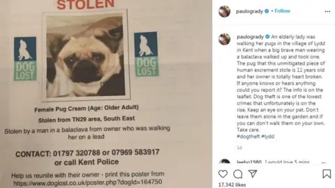 Family Handout Paul O'Grady's Instagram post