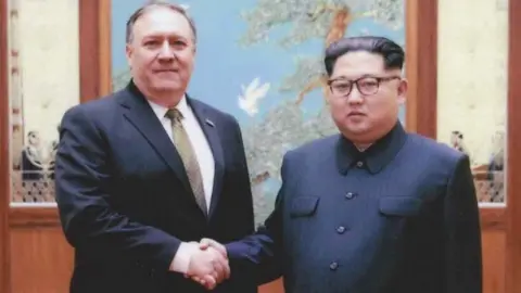 Reuters Mike Pompeo meets North Korean leader Kim Jong-un in Pyongyang, 26 April 2018