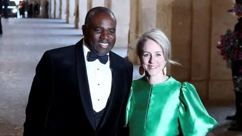 Foreign Secretary David Lammy and his wife Nicola Green arrive for a state banquet amid Britain's King Charles and Queen Camilla's visit, at the Quirinale Palace in Rome, Italy.