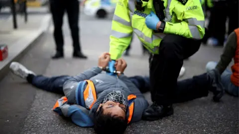 Reuters Insulate Britain protester in London