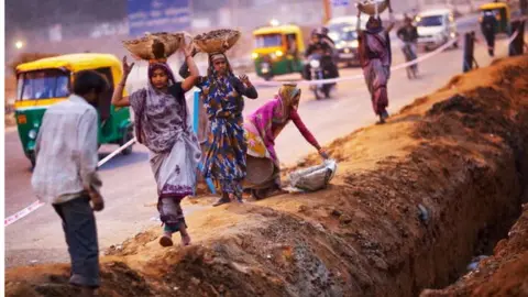 Getty Images A construction site in India