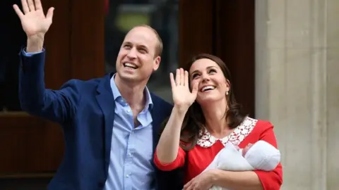 EPA Duke and Duchess of Cambridge with newborn boy