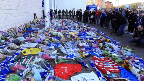 Getty Images Tributes at the King Power Stadium