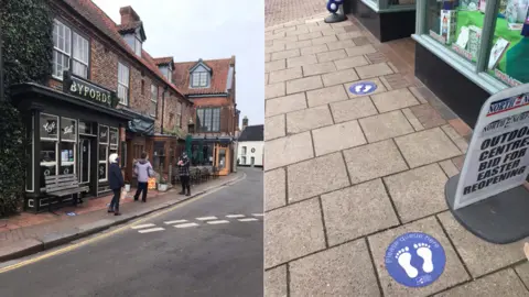 Love Holt People queuing outside Byfords in Holt