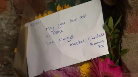 Flowers at the scene