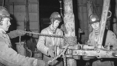 Getty Images The Ekofisk oil drilling platform in 1973