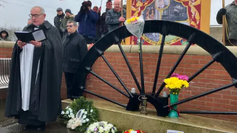 Tom Ingall/BBC Dodworth mining memorial