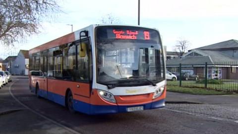 Number 19 bus between Walsall and Bloxwich