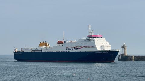 Condor's Commodore Goodwill entering St Peter Port Harbour