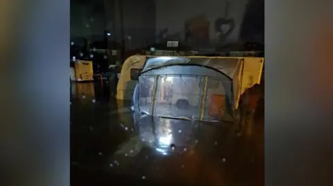 Tents affected by floods
