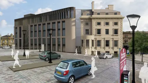 Kirklees Council An artist's impression of how a renovated George Hotel in Huddersfield would look