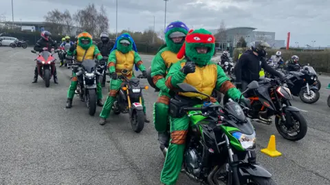 Darren Clark Bikers in fancy dress