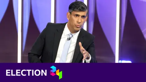 Reuters Prime Minister Rishi Sunak speaking during a BBC Question Time Leaders' Special in York. 