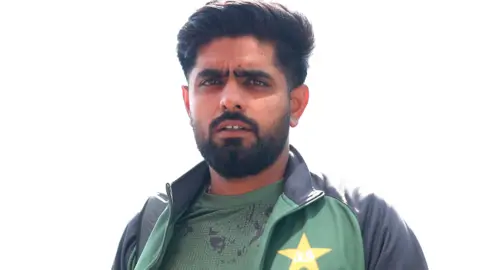 Babar Azam pictured on international duty with Pakistan