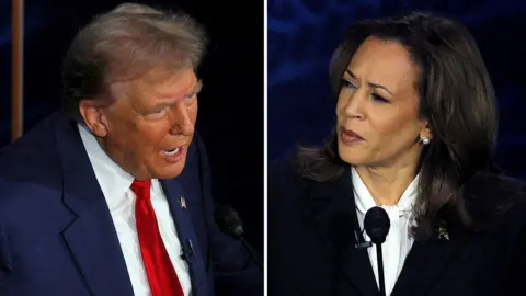 Donald Trump and Kamala Harris