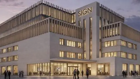 Babcock An artist's impression image of how a former department store would look after being converted into offices for a defence firm.