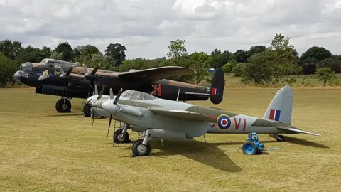 Lincolnshire Aviation Heritage Centre Avro Lancaster bomber and DeHavilland Mosquito