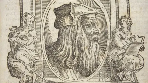 Getty Images Leonardo da Vinci pictured in Giorgio Vasari book "The Lives of the Most Excellent Italian Painters"