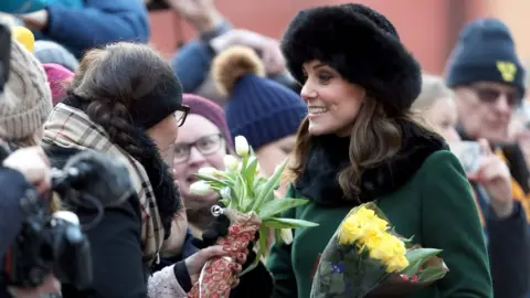 Getty Images The Duchess of Cambridge meets the crowds in Stortorget square