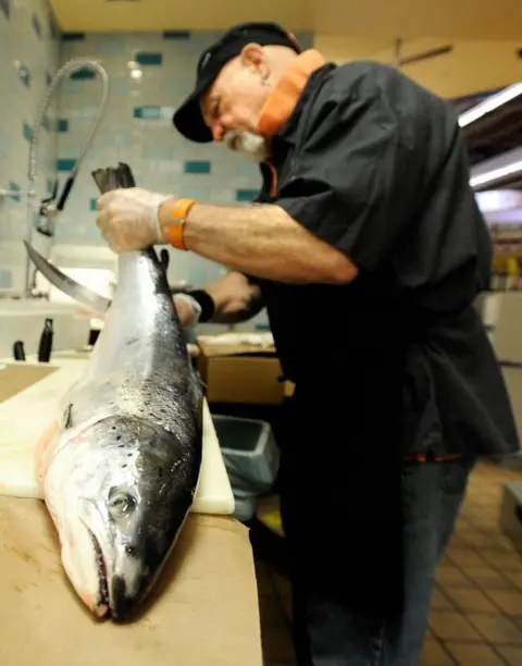 Getty Images Scottish farmed salmon