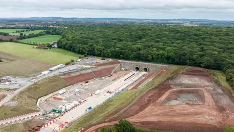 Getty Images The north tunnel portal at Long Itchington Wood on September 19,2023 near Ufton, England.