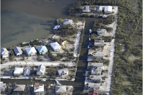 Getty Images Storm damage on the Florida Keys, 11 September