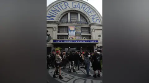 Rebellion Crowds of punks outside the Winter Gardens Blackpool