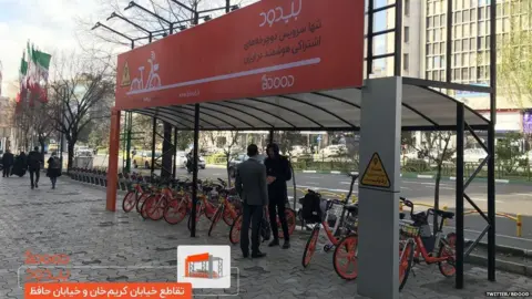 Twitter/Bdood Bike station in Tehran